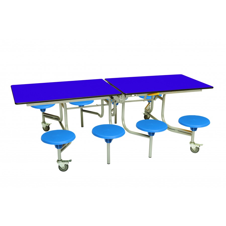 Rectangular Mobile Folding Table with 8 Seats